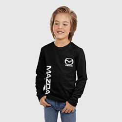 Лонгслив детский Mazda white logo, цвет: 3D-принт — фото 2
