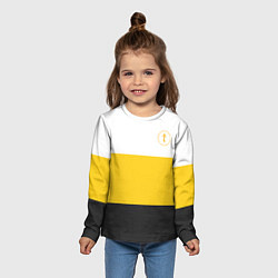Лонгслив детский За веру царя и святую триединую Русь Крест желтый, цвет: 3D-принт — фото 2