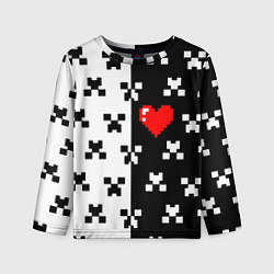 Детский лонгслив Minecraft pattern love