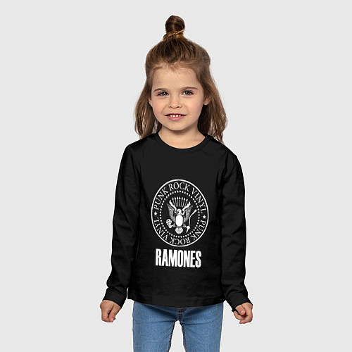 Детский лонгслив Ramones rock logo / 3D-принт – фото 5