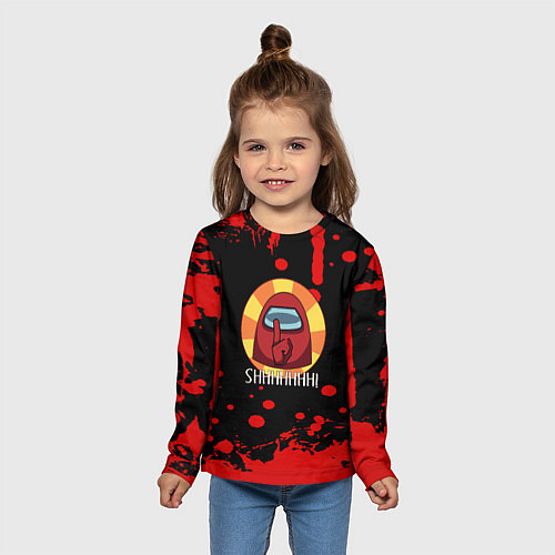 Детский лонгслив Amomg us краски / 3D-принт – фото 5