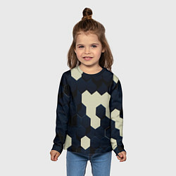 Лонгслив детский Соты абстракция, цвет: 3D-принт — фото 2