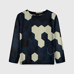Лонгслив детский Соты абстракция, цвет: 3D-принт