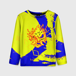 Лонгслив детский Samurai logo yellow fire, цвет: 3D-принт