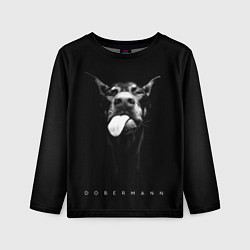 Лонгслив детский Dobermann head, цвет: 3D-принт