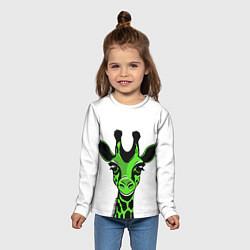 Лонгслив детский Зеленый жираф, цвет: 3D-принт — фото 2