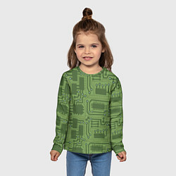 Лонгслив детский Милитари электронная плата, цвет: 3D-принт — фото 2