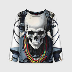 Лонгслив детский Cool cyber skull - ai art fantasy, цвет: 3D-принт