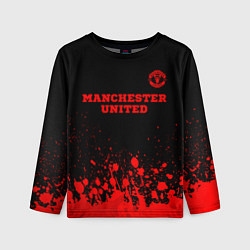 Лонгслив детский Manchester United - red gradient посередине, цвет: 3D-принт