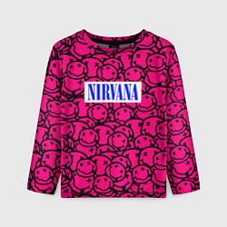 Лонгслив детский Nirvana pink logo, цвет: 3D-принт