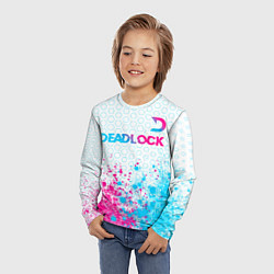 Лонгслив детский Deadlock neon gradient style посередине, цвет: 3D-принт — фото 2