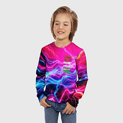 Лонгслив детский Milano - neon abstraction, цвет: 3D-принт — фото 2