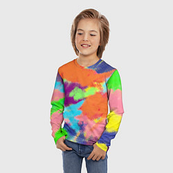 Лонгслив детский Яркие пятна мелками - текстура, цвет: 3D-принт — фото 2