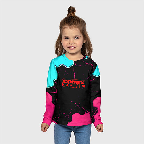 Детский лонгслив Comix zone hexagon / 3D-принт – фото 5