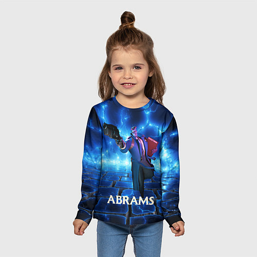 Детский лонгслив Deadlock Abrams синие молнии / 3D-принт – фото 5