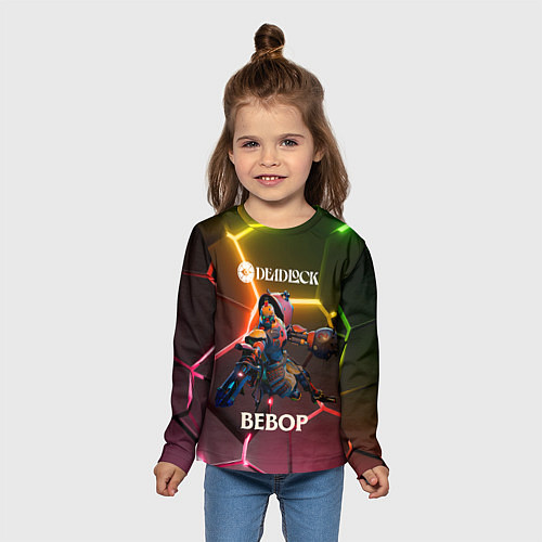Детский лонгслив Deadlock Bebop неоновые плиты / 3D-принт – фото 5