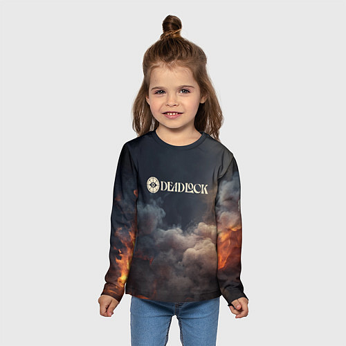 Детский лонгслив Deadlock лого и туман / 3D-принт – фото 5