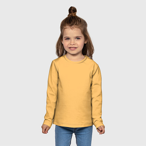 Детский лонгслив Эмоция радости - желтый / 3D-принт – фото 5