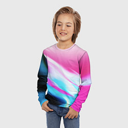 Лонгслив детский Неоновые краски градиент, цвет: 3D-принт — фото 2