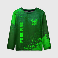 Детский лонгслив Free Fire - green gradient вертикально