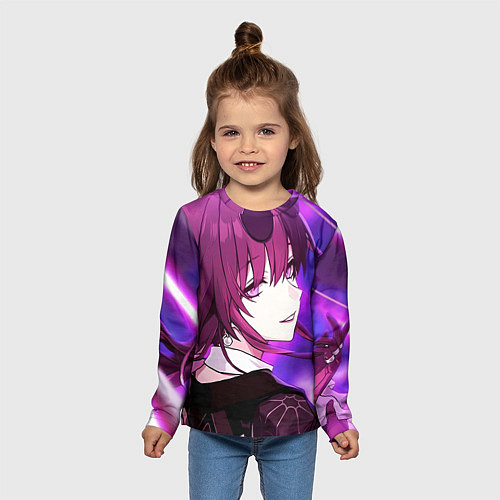 Детский лонгслив Honkai Star Rail Kafka violet light / 3D-принт – фото 5