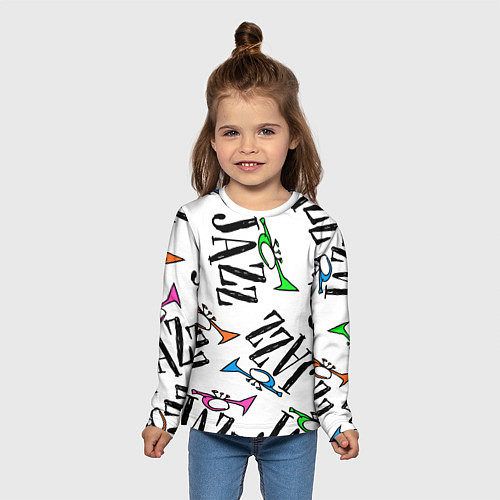 Детский лонгслив Just jazz in color / 3D-принт – фото 5