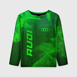 Детский лонгслив Audi - green gradient вертикально