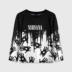 Лонгслив детский Nirvana rok hand, цвет: 3D-принт