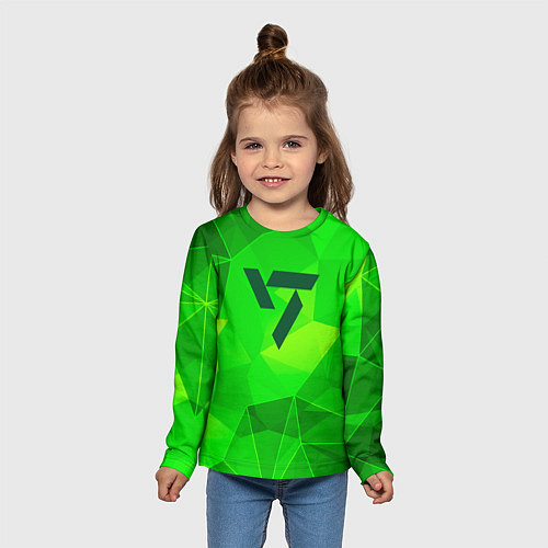 Детский лонгслив Seventeen green poly / 3D-принт – фото 5