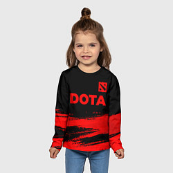 Лонгслив детский Dota - red gradient посередине, цвет: 3D-принт — фото 2