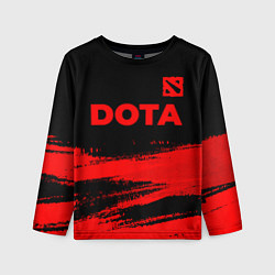 Детский лонгслив Dota - red gradient посередине