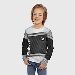 Лонгслив детский BMW car motors metal, цвет: 3D-принт — фото 2