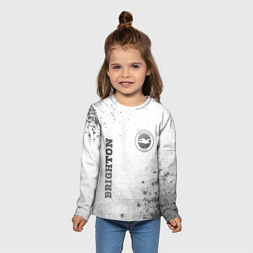 Детский лонгслив Brighton - white gradient вертикально / 3D-принт – фото 5