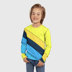Лонгслив детский Геометрия полосы спорт, цвет: 3D-принт — фото 2