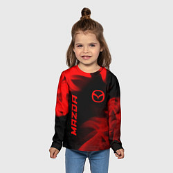 Лонгслив детский Mazda - red gradient вертикально, цвет: 3D-принт — фото 2