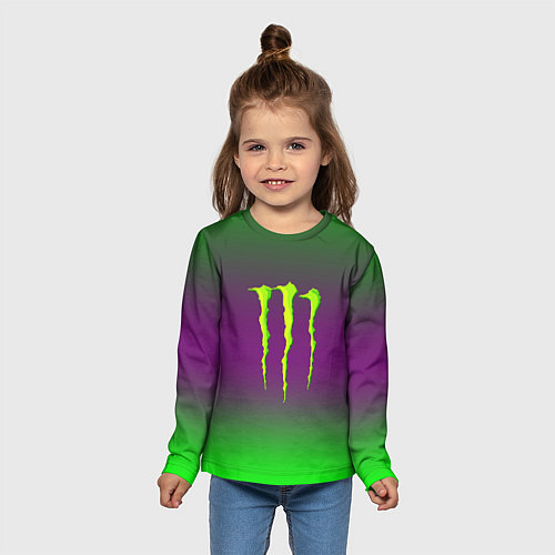 Детский лонгслив Monster energy gradient / 3D-принт – фото 5