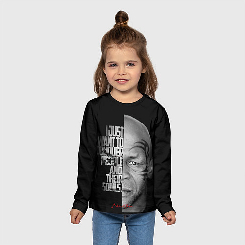 Детский лонгслив Mike Tyson want to conquer / 3D-принт – фото 5