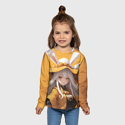 Лонгслив детский Аниме на желтом фоне, цвет: 3D-принт — фото 2