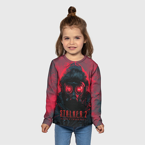Детский лонгслив Stalker 2 в противогазе / 3D-принт – фото 5