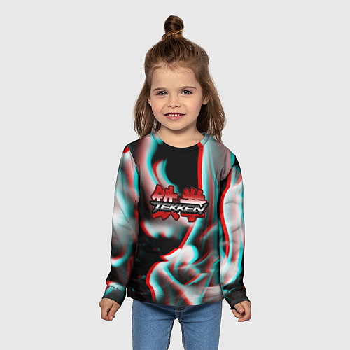 Детский лонгслив Tekken fire glitch / 3D-принт – фото 5
