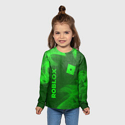 Лонгслив детский Roblox - green gradient вертикально, цвет: 3D-принт — фото 2