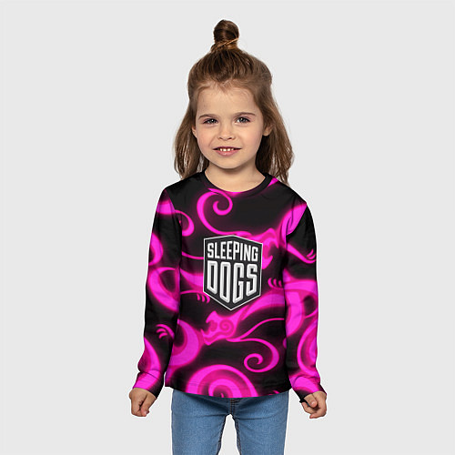Детский лонгслив Sleeping dogs japan gta dragon / 3D-принт – фото 5