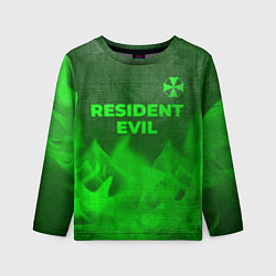 Детский лонгслив Resident Evil - green gradient посередине