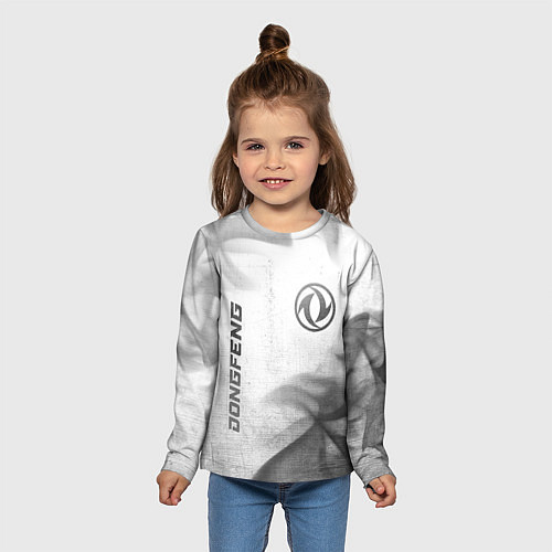 Детский лонгслив Dongfeng - white gradient вертикально / 3D-принт – фото 5