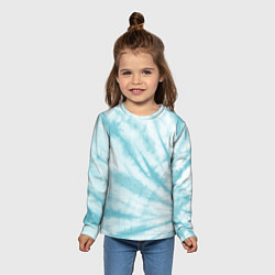 Лонгслив детский Голубой тай дай, цвет: 3D-принт — фото 2