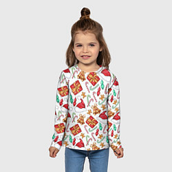 Лонгслив детский Новогодний паттерн 2025, цвет: 3D-принт — фото 2