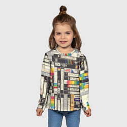 Лонгслив детский Видеокассеты vhs, цвет: 3D-принт — фото 2