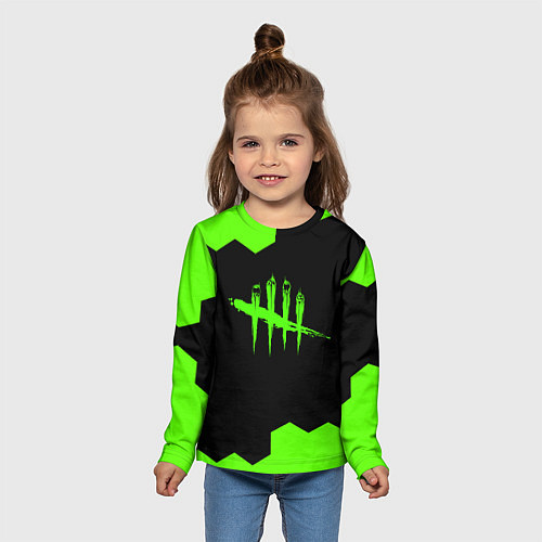 Детский лонгслив Dead by daylight hexagon / 3D-принт – фото 5