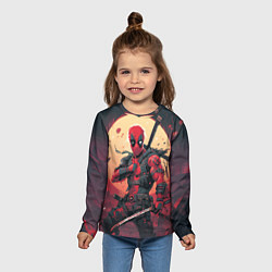 Лонгслив детский Дэдпул самурай, цвет: 3D-принт — фото 2