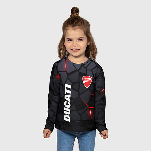 Детский лонгслив Ducati - плиты с эффектом свечения / 3D-принт – фото 5